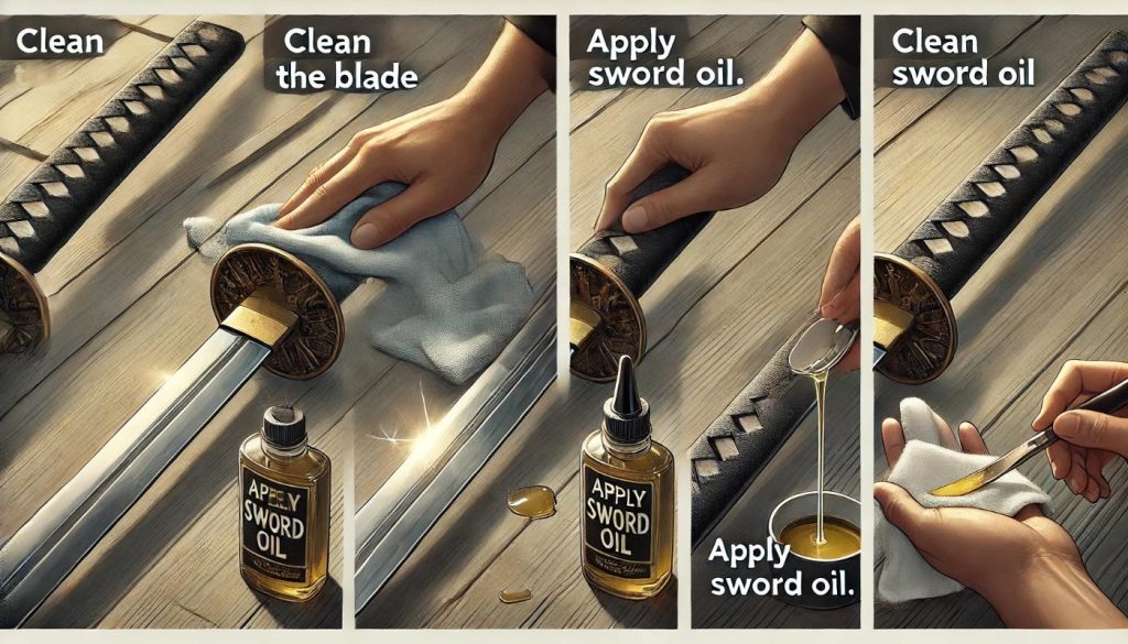 Follow these steps to keep your Odachi Sword clean and protected, ensuring its shine and longevity!